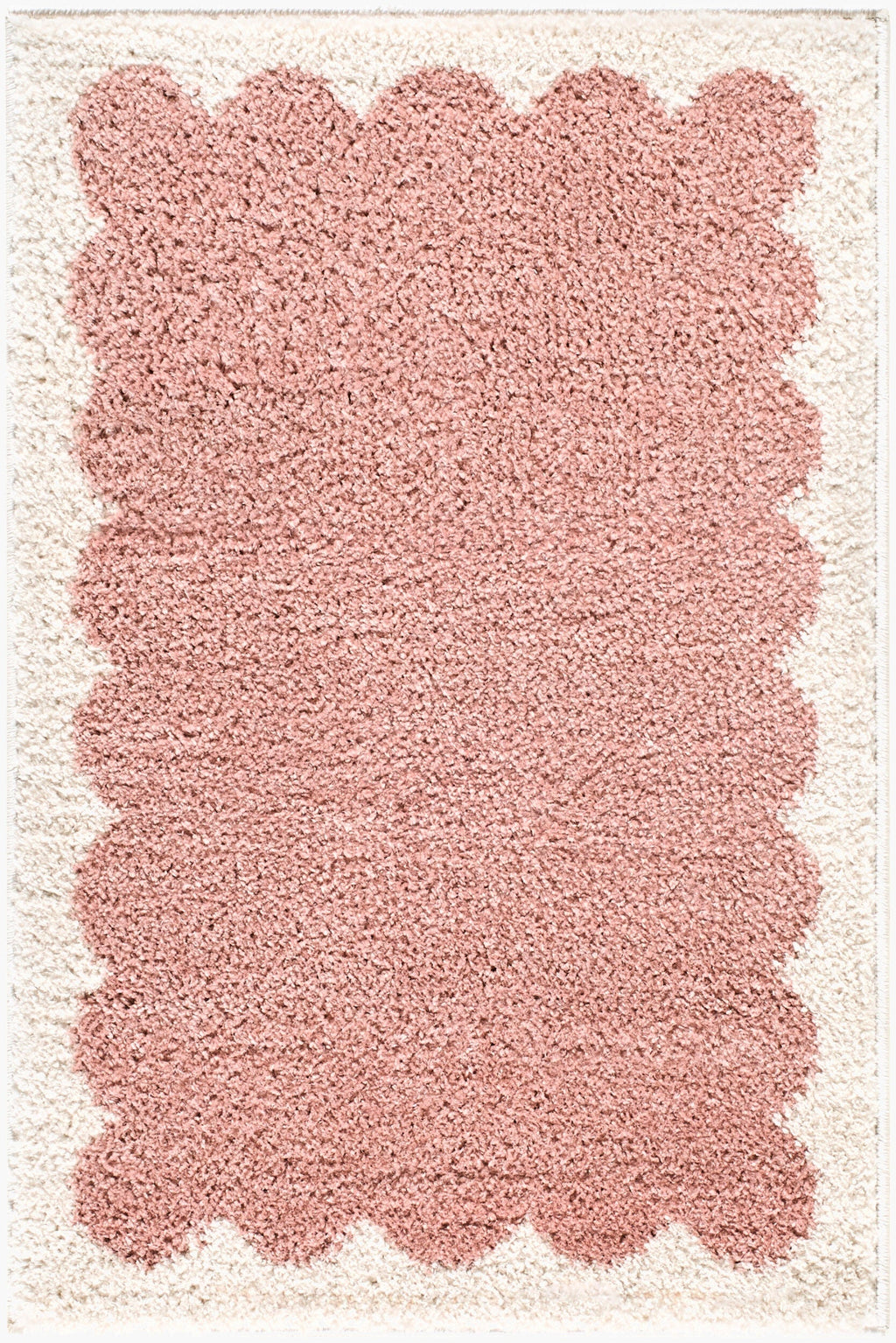 Hera Pink Border Machine Woven Polyester Washable Area Rug