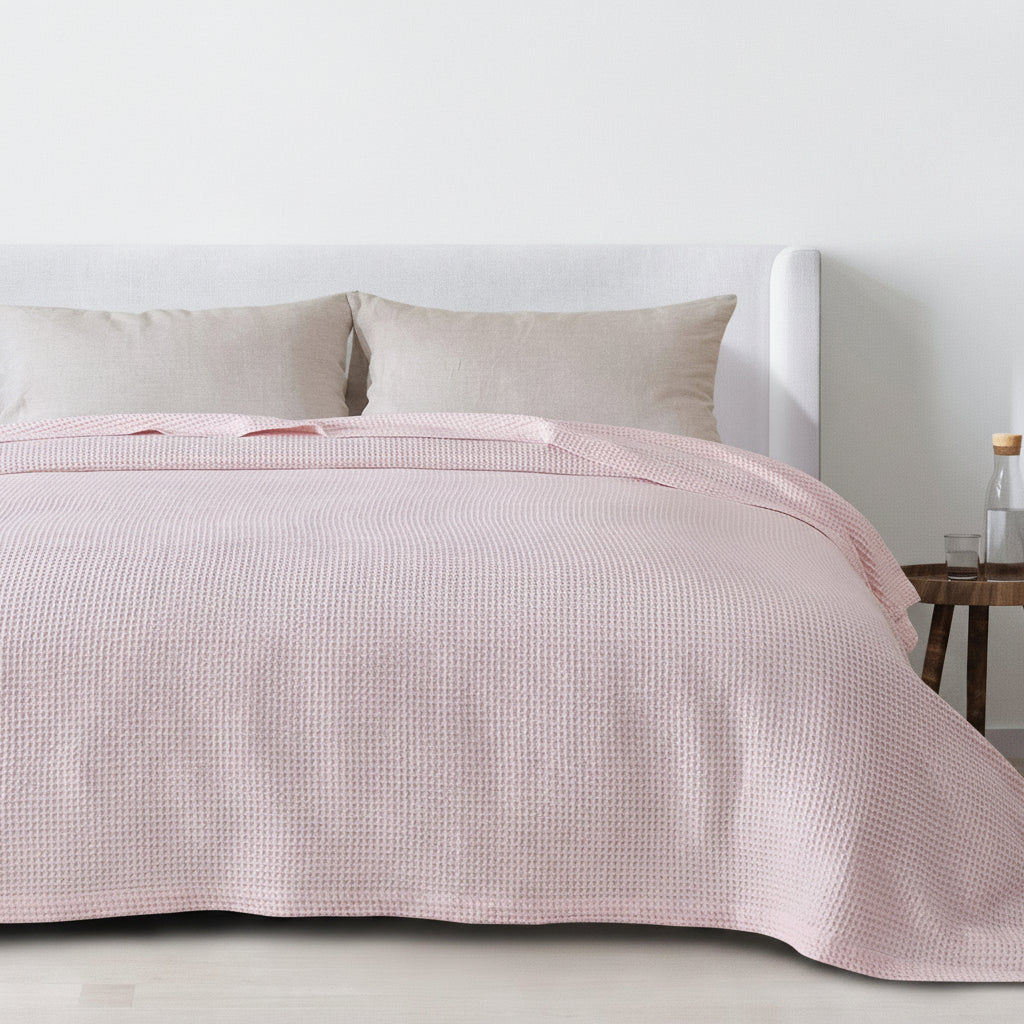 100% Cotton Waffle Weave Blanket - Mikala Collection