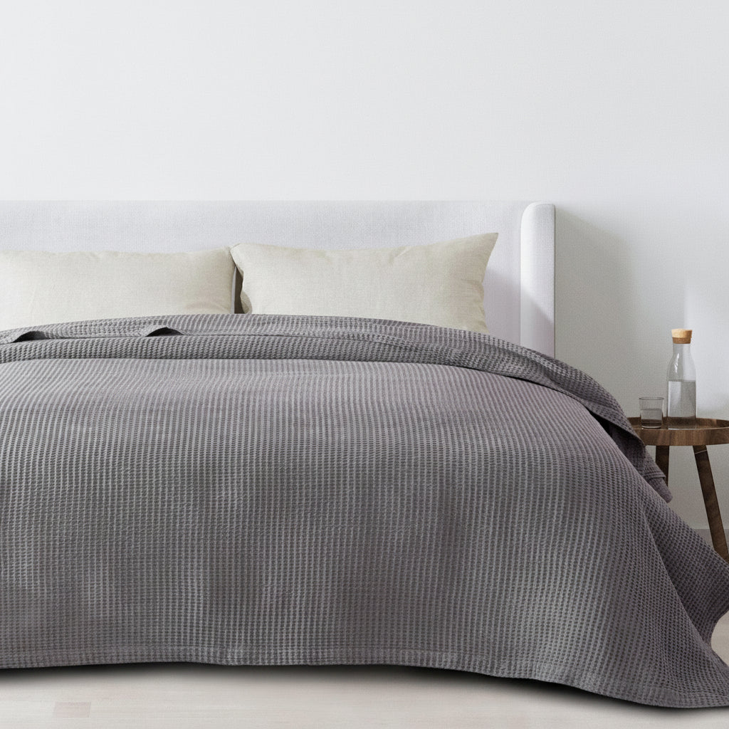 100% Cotton Waffle Weave Blanket - Mikala Collection