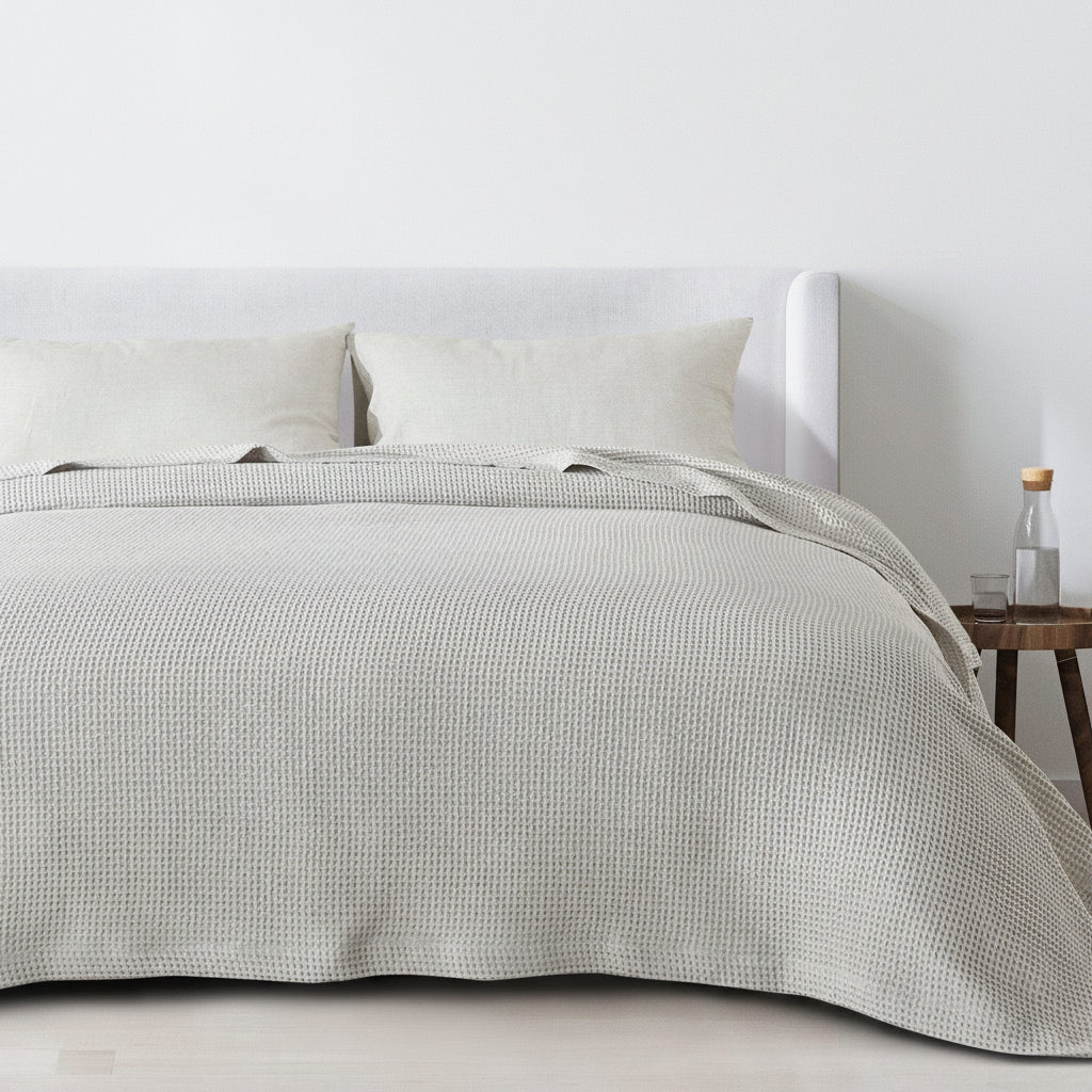 100% Cotton Waffle Weave Blanket - Mikala Collection