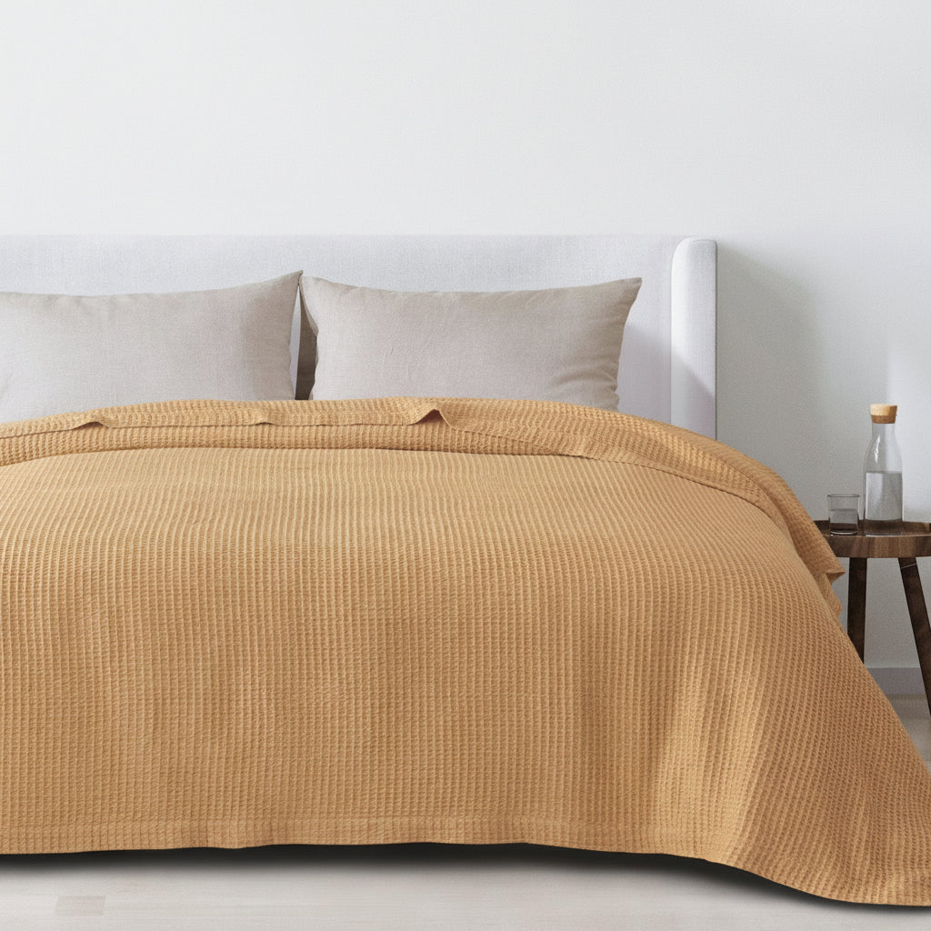 100% Cotton Waffle Weave Blanket - Mikala Collection