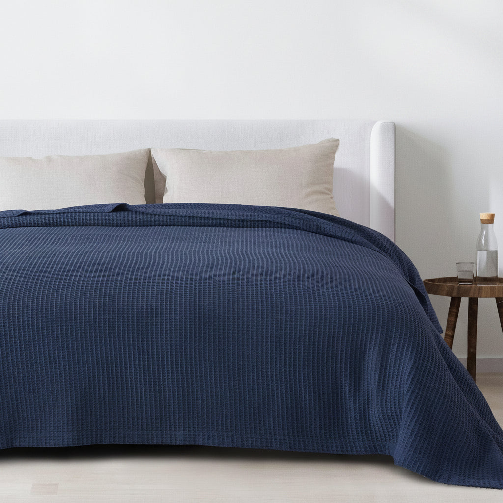 100% Cotton Waffle Weave Blanket - Mikala Collection
