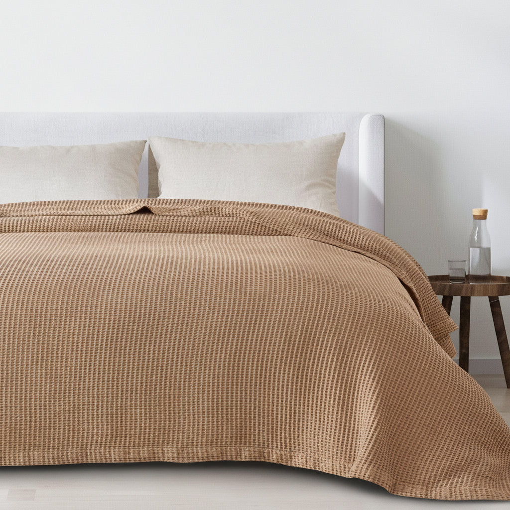 100% Cotton Waffle Weave Blanket - Mikala Collection