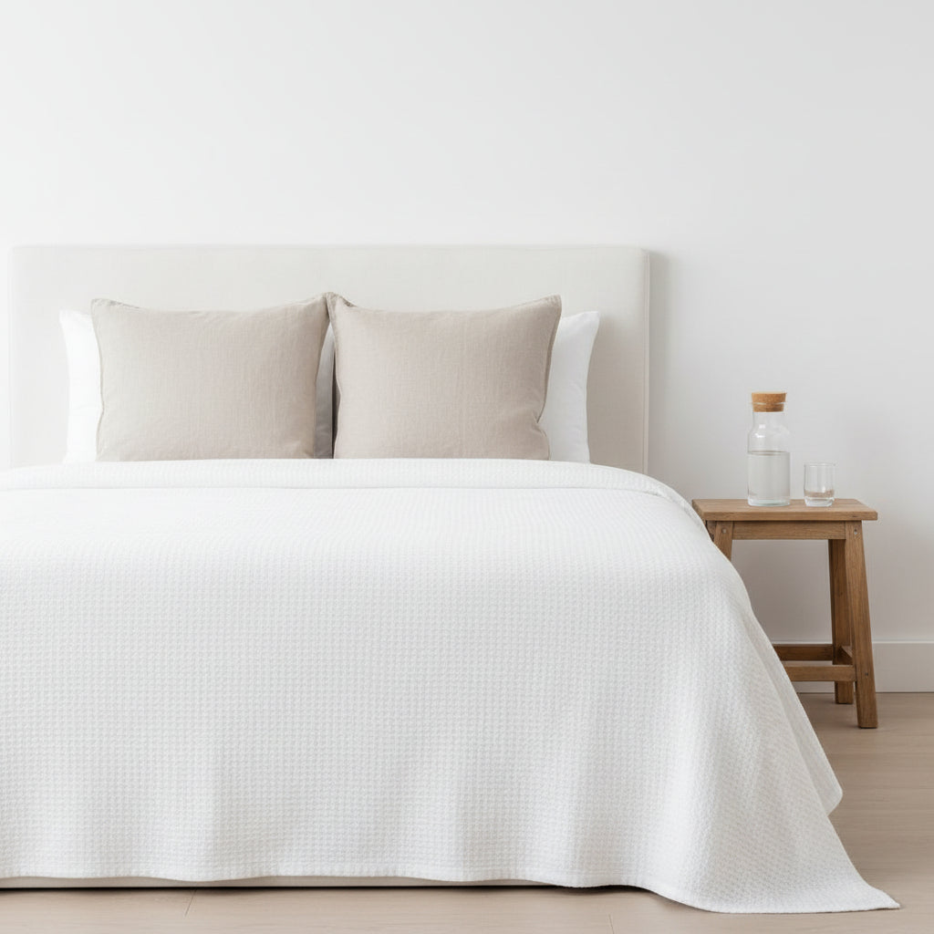 100% Cotton Waffle Weave Blanket - Mikala Collection