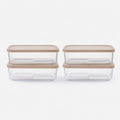 Container Culture 8-Piece Airtight Glass Food Storage Containers with Lids, 4 x 57.5oz - Cashew Cream