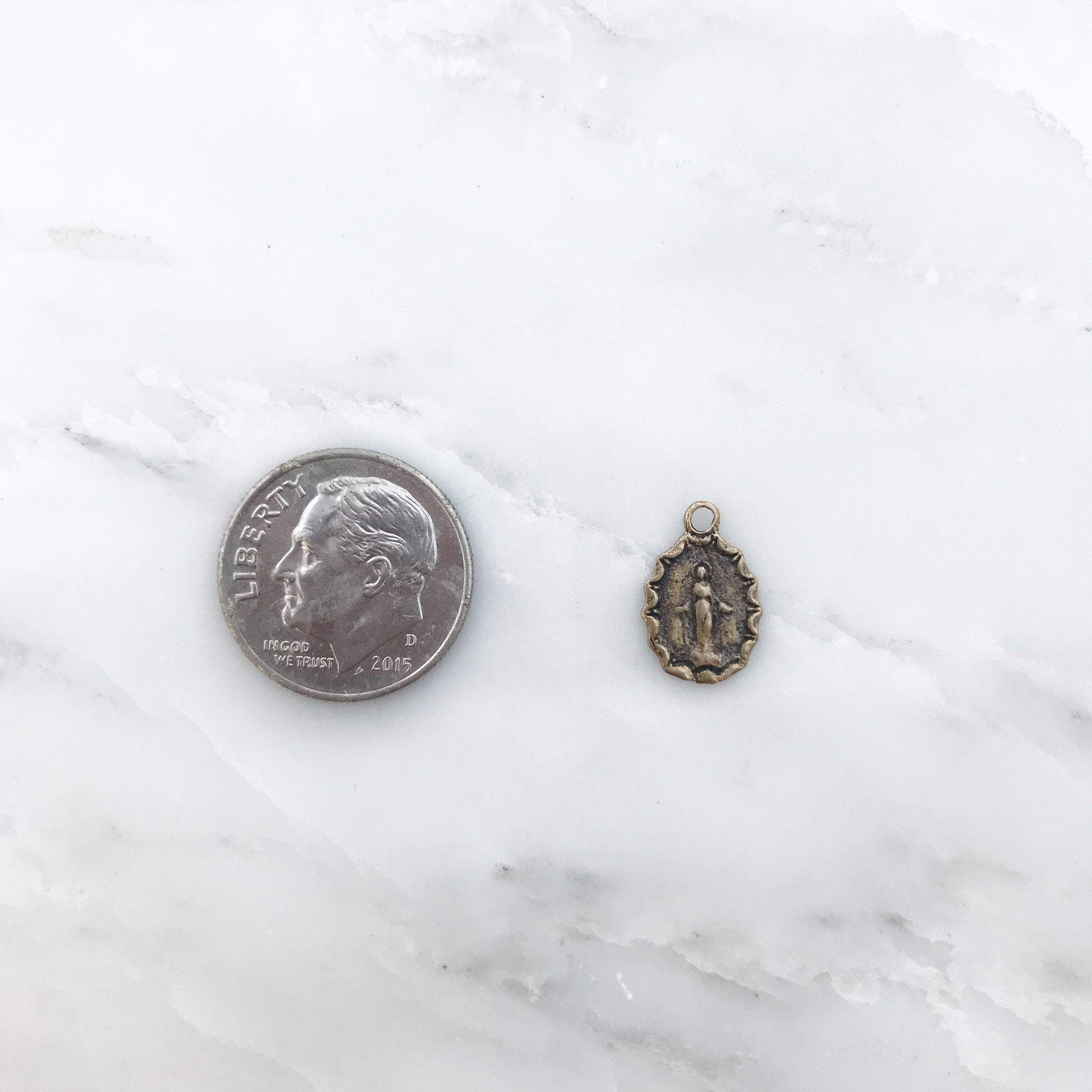 Miraculous Medal Necklace #7 in Bronze