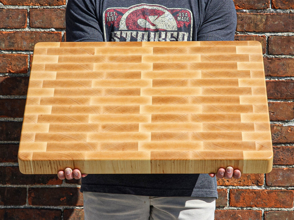 XXL Maple Butcher Block Cutting Board, 24"x18" Maple End Grain Cutting Board, Up to 2” Thick, Wedding Gift, Anniversary Gift, USA Made