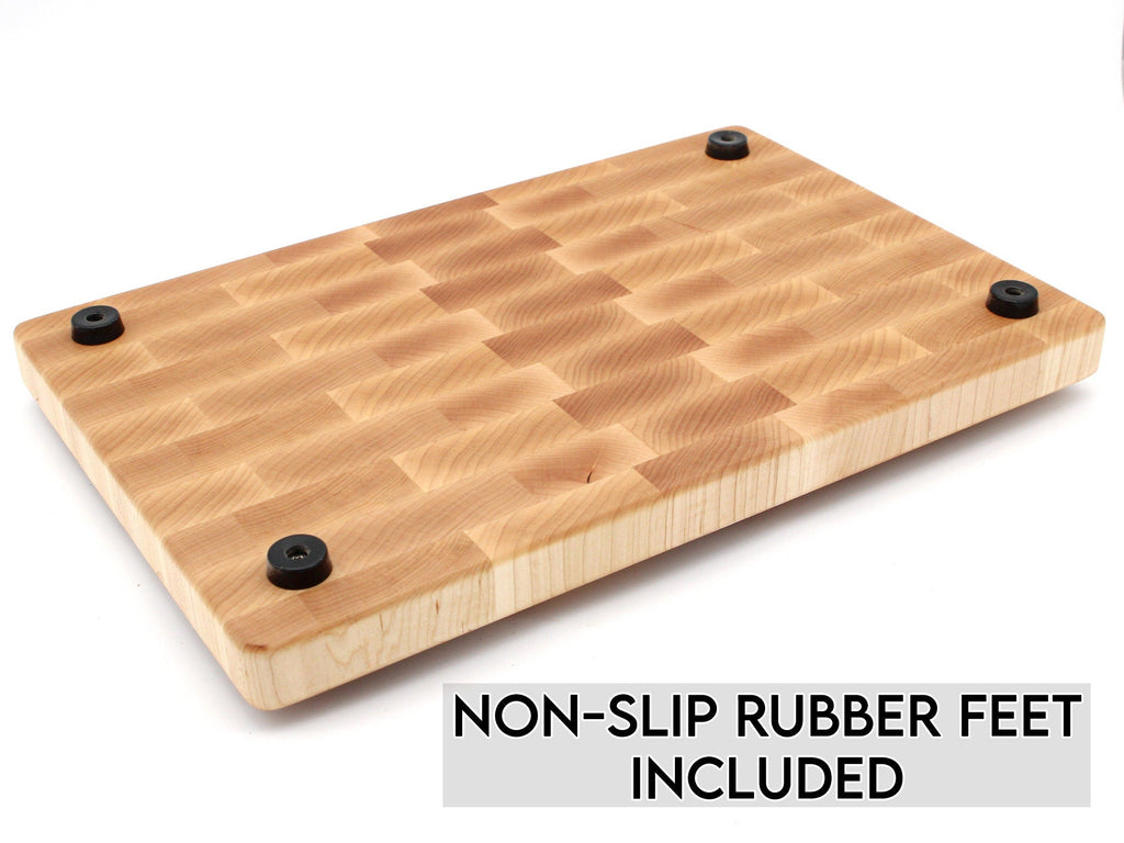 Gift for Mom, Large End Grain Walnut Cutting Board, Maple Butcher Block with Rubber Feet, Up to 2” Thick, Mom's Kitchen, USA Made
