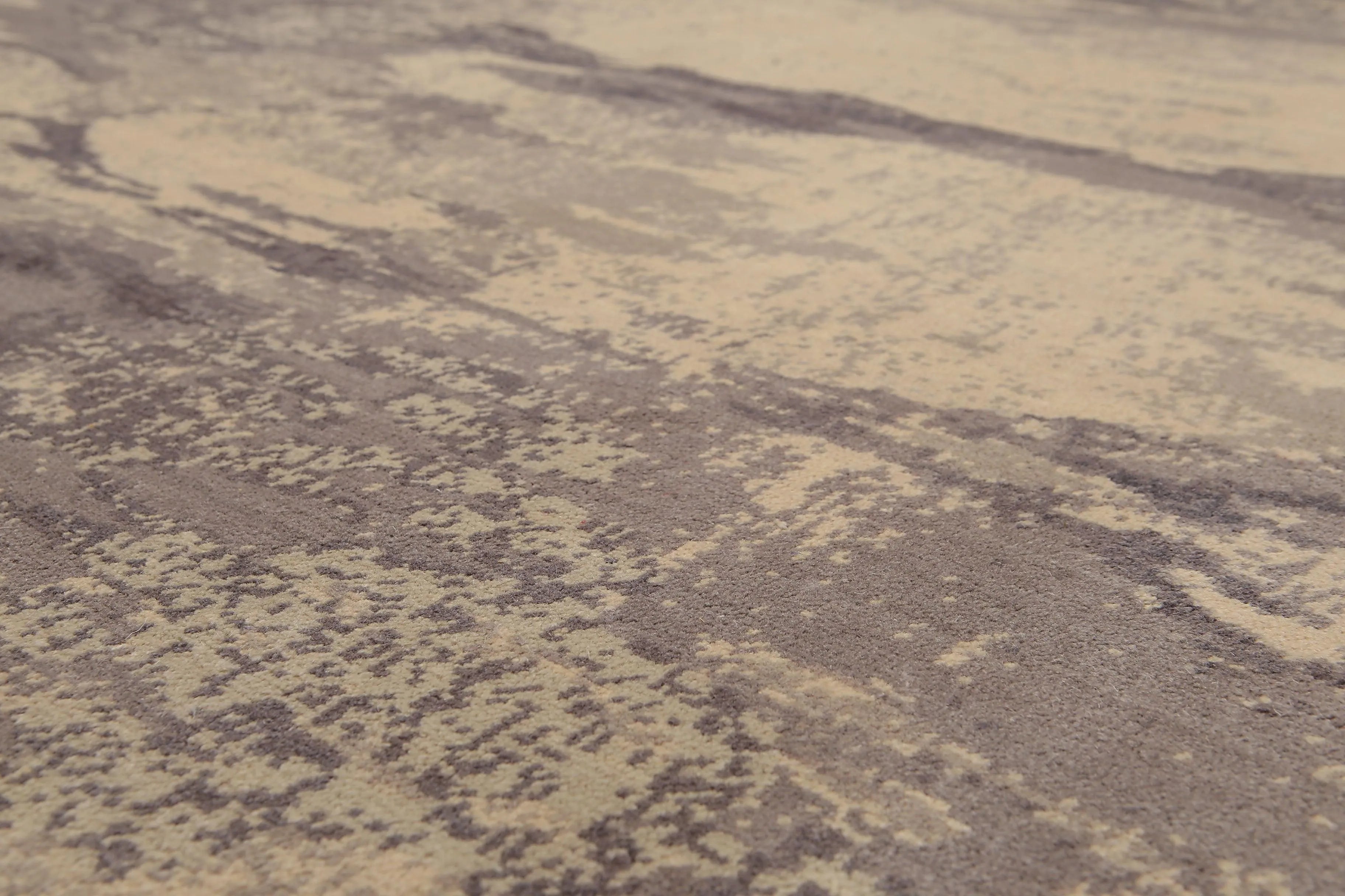 6' x 9' Hand Knotted Designer Grunge/Distress Look Wool Area rug Beige