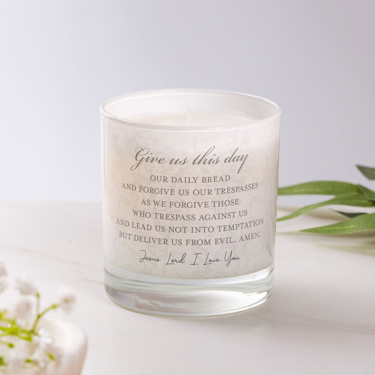 Our Father Toile Prayer Candle