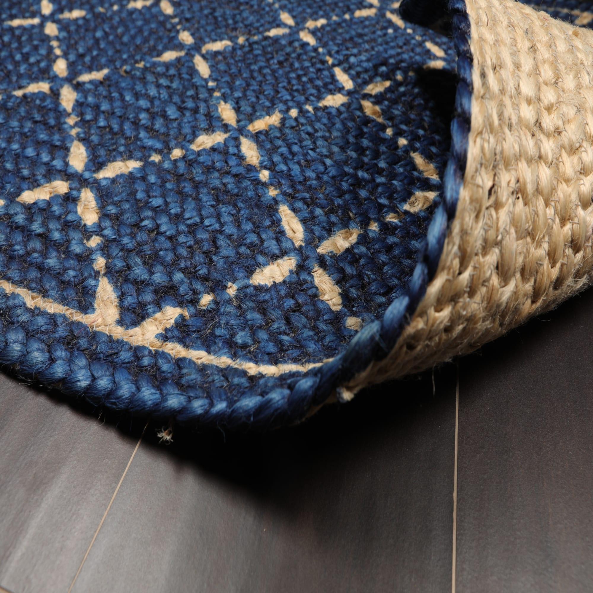 Set of Four 21"x34" Hand Braided Jute Natural Fiber Area Rug Footmat Doormat Mat Multi Color