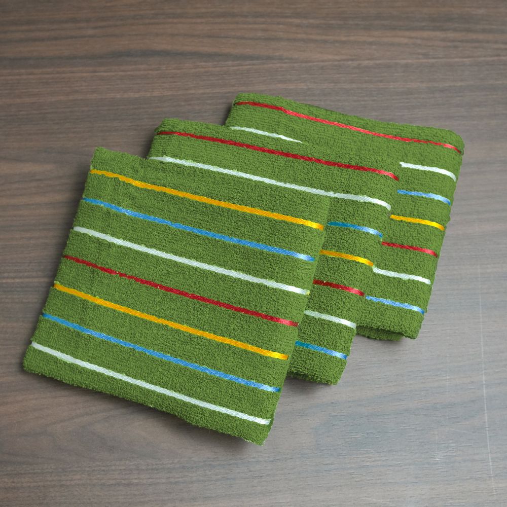 Set of 3 Cotton Kitchen Towels 27.6 x 17.7 in – Terry Dish Towels Soft Absorbent
