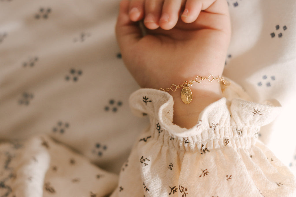 Miraculous Medal Floral Children's Bracelet