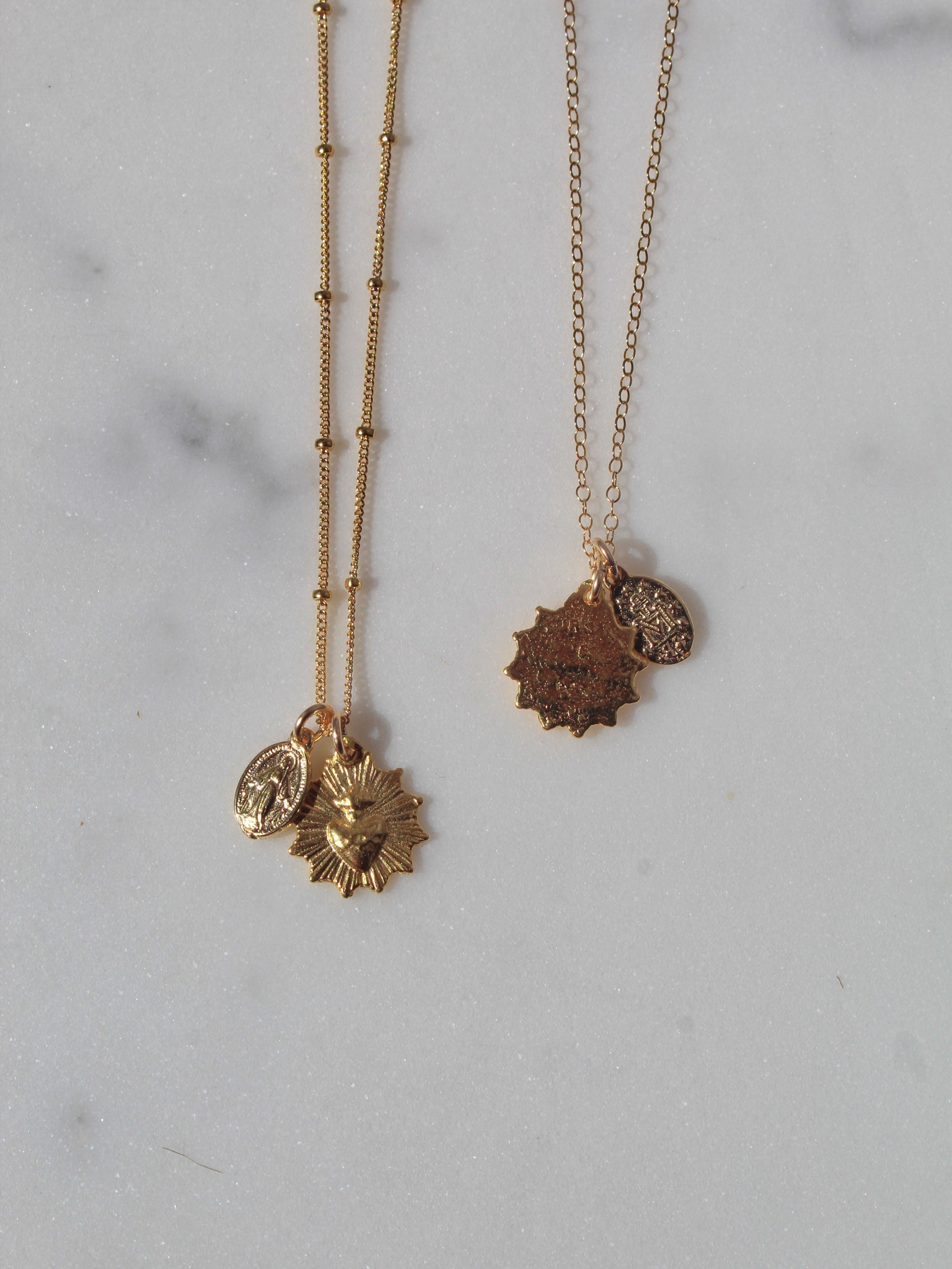 Most Sacred Heart and Miraculous Medal Necklace