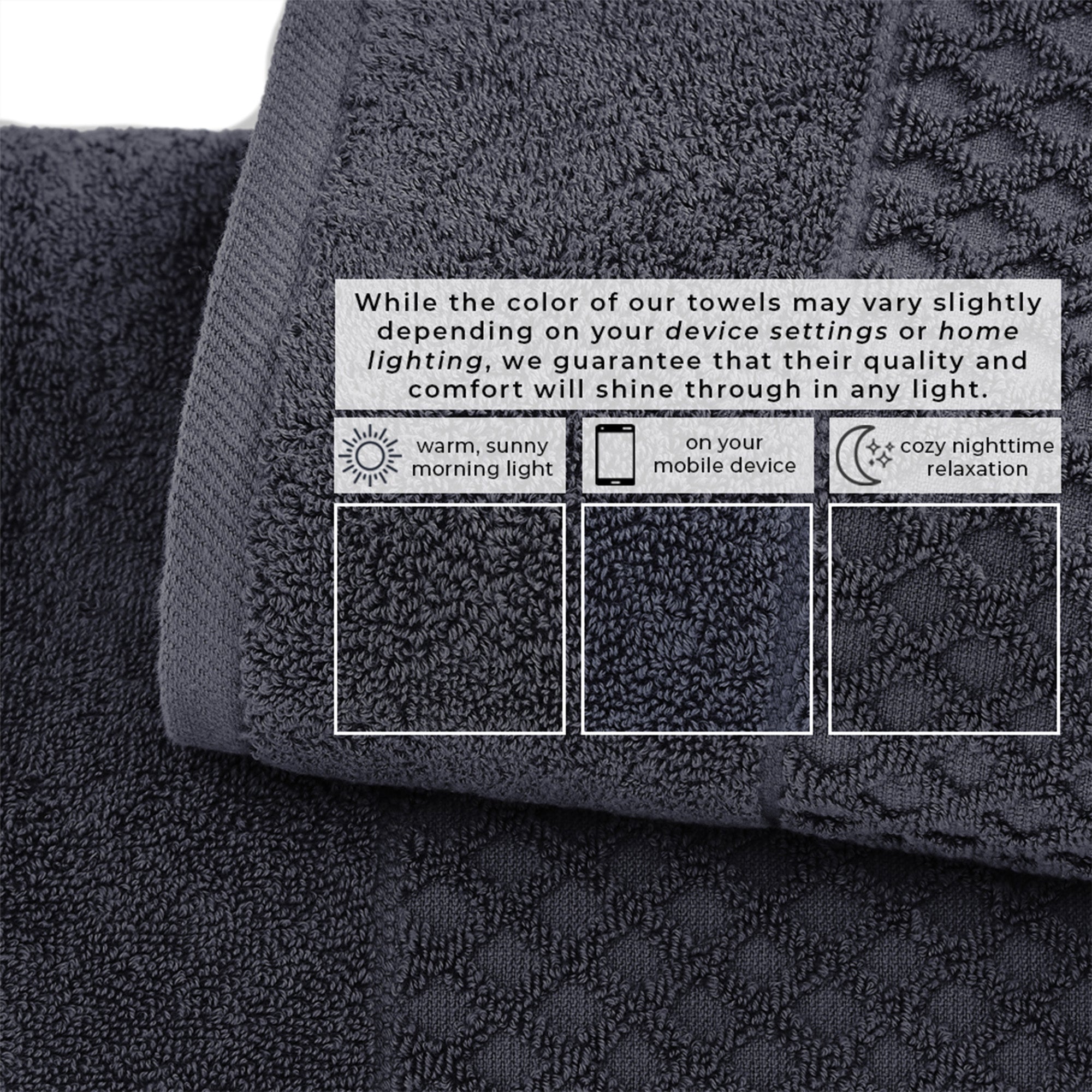 Cotton Diamond Waffle Weave Bath Towel Set - Grayson Collection