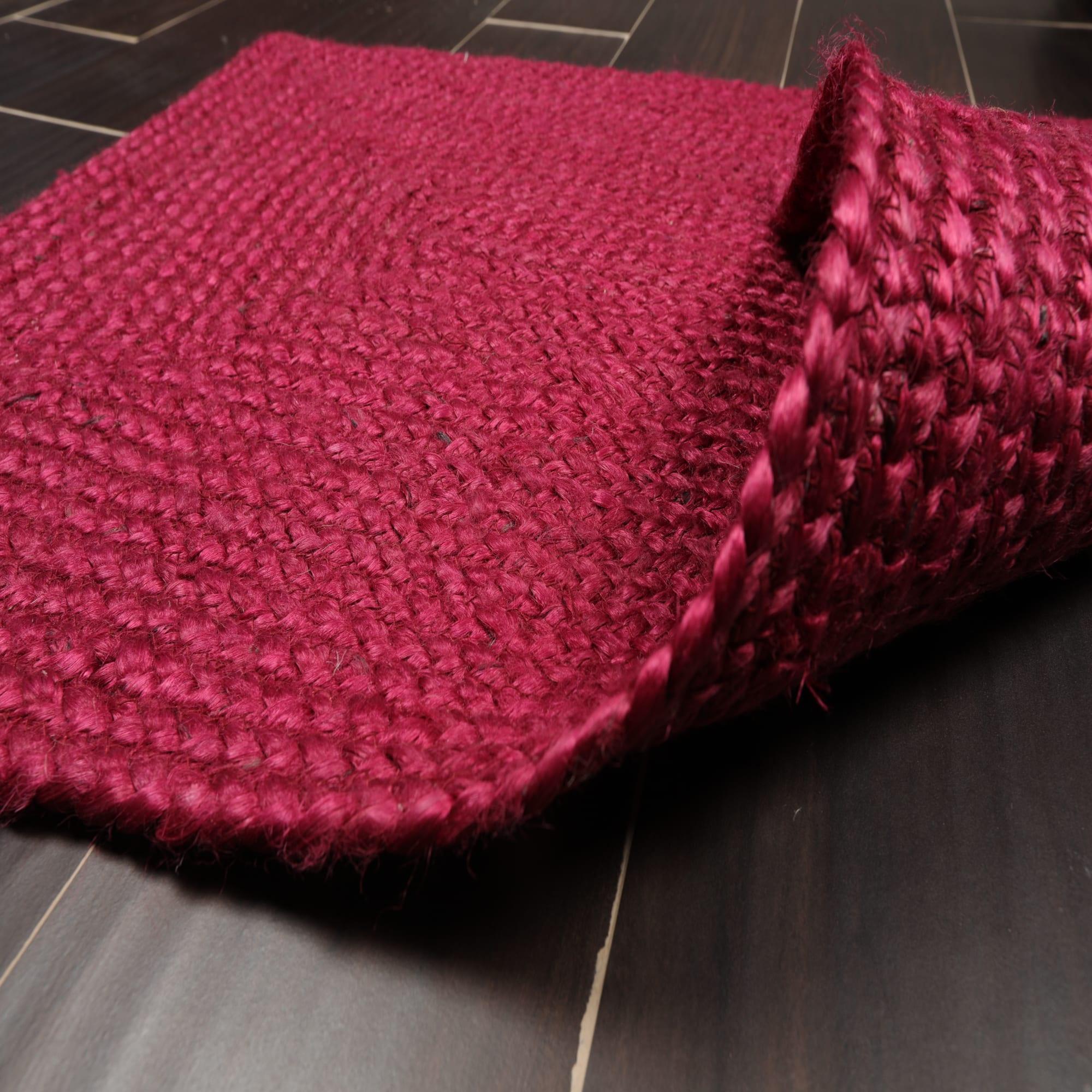 Set of Four 21"x34" Hand Braided Jute Natural Fiber Area Rug Footmat Doormat Mat Multi Color