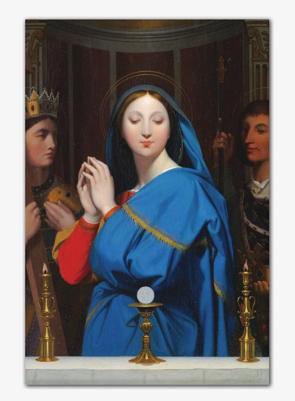 Adoring Virgin Mary Painting on Stretched Canvas - Small